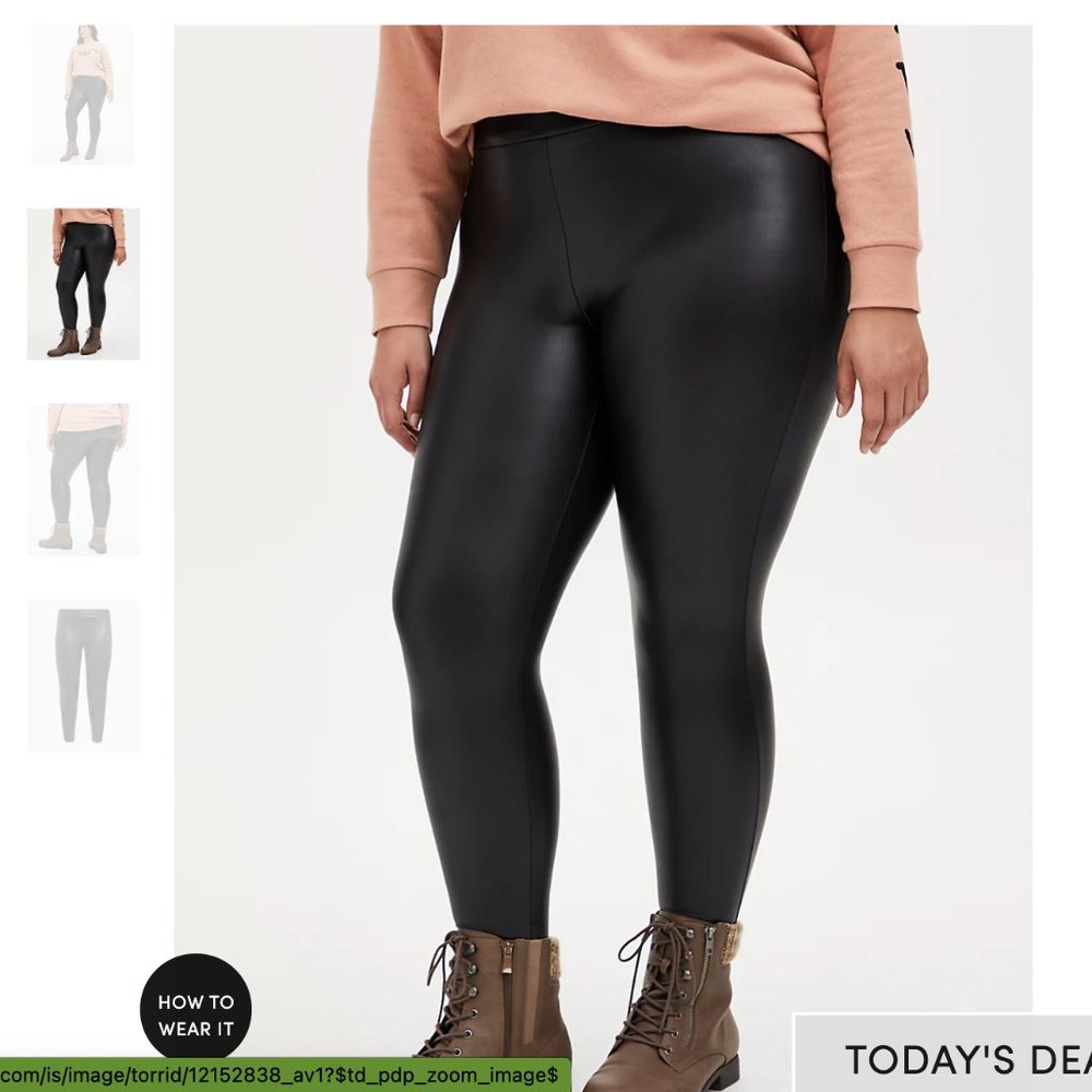 Faux Leather Fleece Lined Leggings